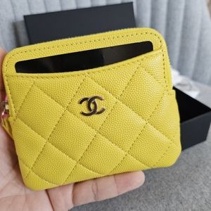 Chanel 23C Yellow Zipped Card/Wallet